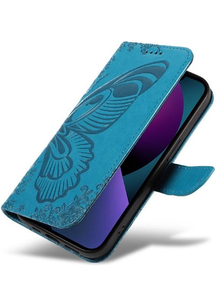 Kredi Kartı Yuvası ile IPhone 13 Mini Yüksek Kalite Deri Için Flip Case (Yurt Dışından)