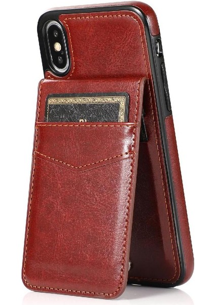 Kredi Manyetik Toka Kılıfı ile IPhone Xs Max Kart Tutucu ile Uyumlu (Yurt Dışından)