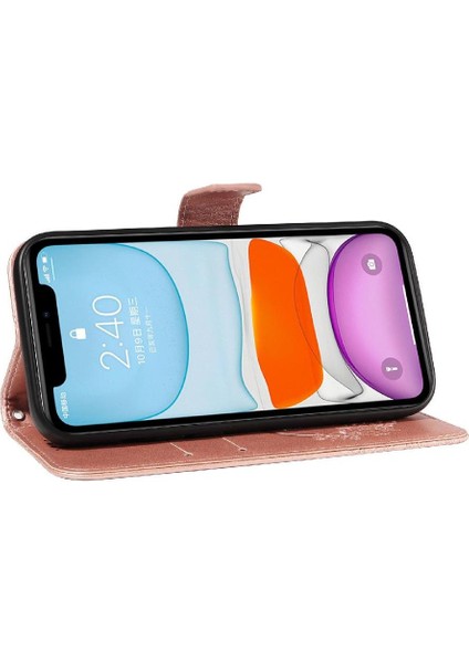 Kredi Kartı Yuvası ile IPhone 12 Mini Yüksek Kaliteli Deri Için Flip Case (Yurt Dışından)