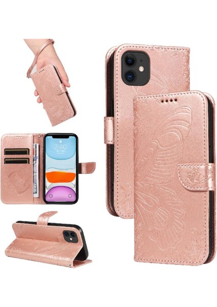 Kredi Kartı Yuvası ile IPhone 12 Mini Yüksek Kaliteli Deri Için Flip Case (Yurt Dışından)