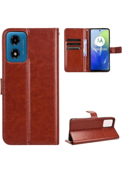 Motorola Moto G24/G24 Güç Kartı Tutucu Cüzdan Manyetik Kapak Çevirin (Yurt Dışından)