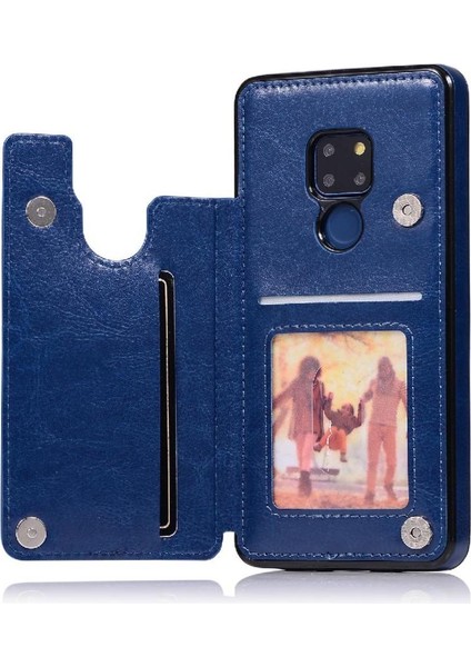 Cüzdan Kılıf Huawei Mate 20 Kart Yuvaları Için Kickstand Pu Deri Çift (Yurt Dışından)