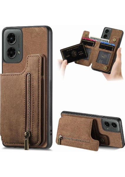 Motorola Moto G 2024 Için Kılıf Standı Fonksiyonu Katlanabilir Arka Kapak Vintage (Yurt Dışından)