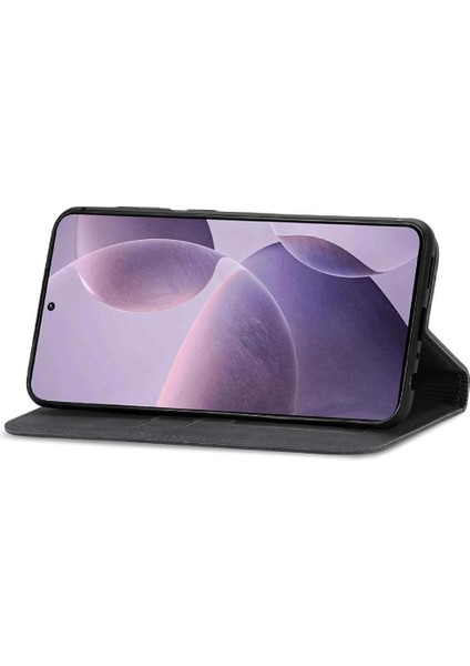 Xiaomi Poco F6 Pro Için Flip Case Deri Kılıf Cüzdan Basit Iş Çevirme (Yurt Dışından)
