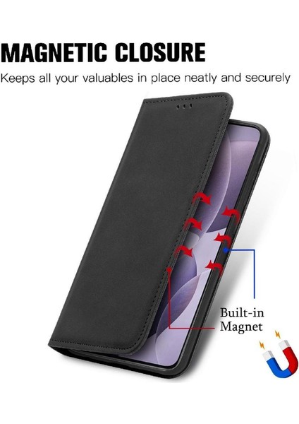 Xiaomi Poco F6 Pro Için Flip Case Deri Kılıf Cüzdan Basit Iş Çevirme (Yurt Dışından)