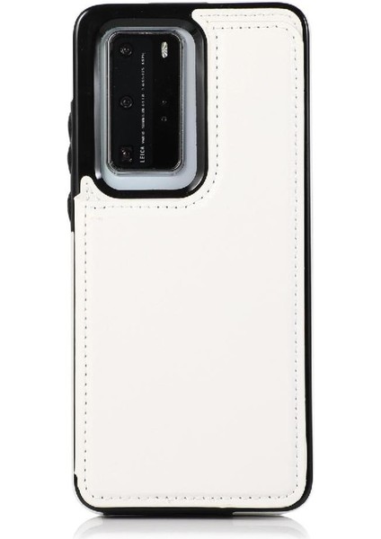 Huawei P40 Kart Yuvaları Için Cüzdan Durumda Çift Manyetik Toka Kickstand Pu (Yurt Dışından) indirimleri