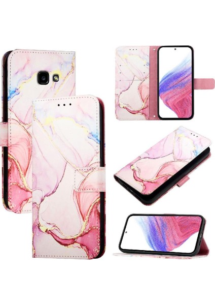 Samsung Galaxy A5 2017 Kickstand Pu Deri Mermer Desen Cüzdan (Yurt Dışından)