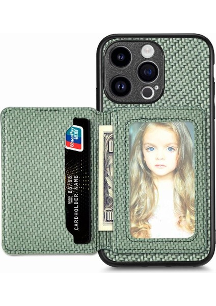 IPhone 15 Için Kılıf Pro Manyetik Kart Tutucu Rfıd Engelleme Komple Kamera (Yurt Dışından)