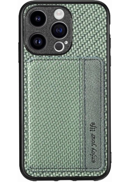 IPhone 15 Için Kılıf Pro Manyetik Kart Tutucu Rfıd Engelleme Komple Kamera (Yurt Dışından)