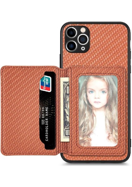IPhone 11 Için Kılıf Pro Max Manyetik Kart Tutucu Standı Fonksiyonu Rfıd Kamera (Yurt Dışından)