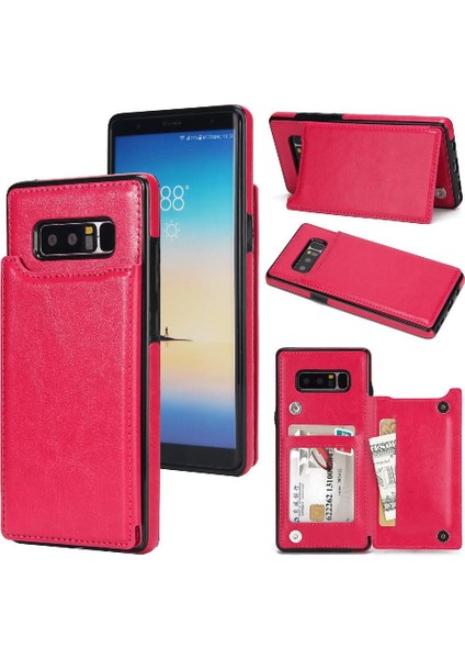 Samsung Galaxy Note8 Kickstand Kart Yuvaları ile Pu Deri Cüzdan Kılıf (Yurt Dışından)