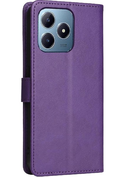 Realme C61 Iş Cüzdan Telefon Kılıfı Için Flip Case Klasik Düz Renk (Yurt Dışından) modelleri