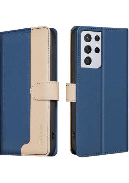 Samsung Galaxy S21 Ultra Rfıd Engelleme Flip Folio Darbeye Için Flip Case (Yurt Dışından)