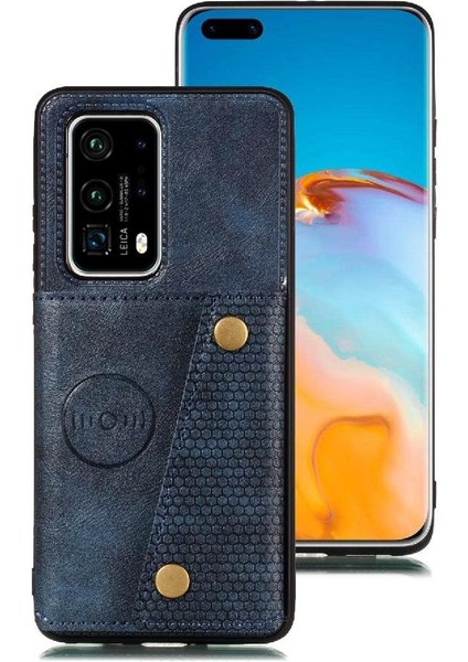 Huawei P40 Pro Kickstand Buit Için Cüzdan Kılıf Demir Cüzdan Kılıf Kartı (Yurt Dışından) modelleri