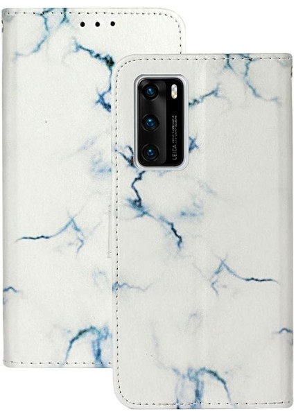Huawei P40 Için Flip Case Kart Yuvaları Tutucu Mermer Desen Manyetik Pu Tam (Yurt Dışından) indirimleri