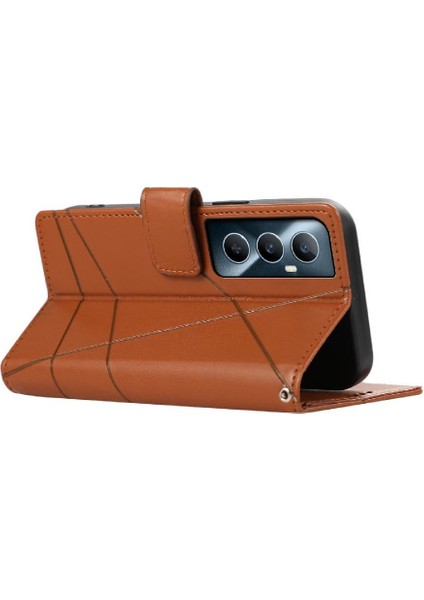 Realme C65 Üç Kart Yuvaları Için Flip Case Kickstand Şok Emici (Yurt Dışından) modelleri