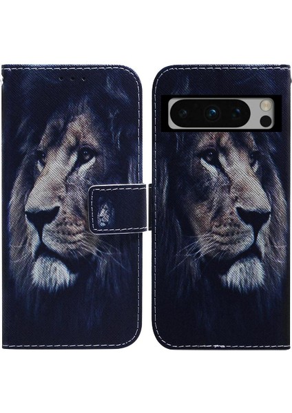 Google Piksel 8 Pro Manyetik Kapatma Cüzdan Boyalı Pu Kart Için Flip Case (Yurt Dışından)