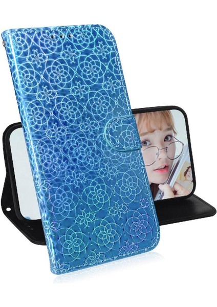 Realme Gt 6 Glitter Renkli Cüzdan Kılıf Için Flip Case Kart Yuvası Premium (Yurt Dışından)