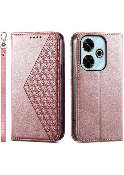 Xiaomi Poco M6 Pro 4g Için Flip Case El Kayışı Standı Günlük Kullanım Eşkenar Dörtgen (Yurt Dışından) indirimleri