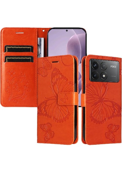 Kart Yuvası Standı ile Xiaomi Redmi K70 Pu Deri Kılıf Kickstand Çevirin (Yurt Dışından)