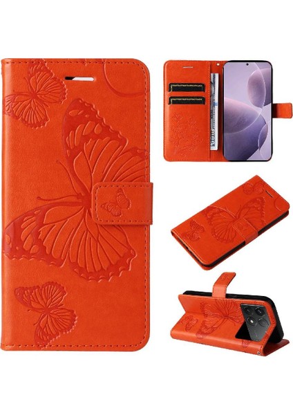Kart Yuvası Standı ile Xiaomi Redmi K70 Pu Deri Kılıf Kickstand Çevirin (Yurt Dışından)