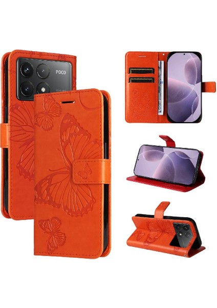 Kart Yuvası Standı ile Xiaomi Redmi K70 Pu Deri Kılıf Kickstand Çevirin (Yurt Dışından)
