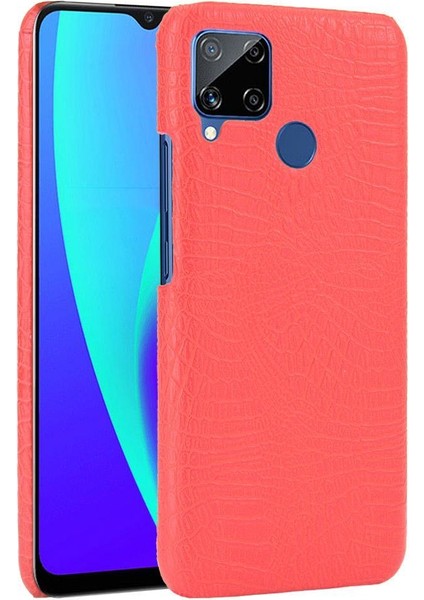 Realme C15 Anti Scratch Klasik Timsah Moda Için Şık Klasik Durumda (Yurt Dışından)