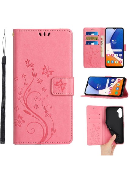 Samsung Galaxy M14 5g Bilek Kayışı Pu Deri Kart Tutucu Için Filp Durumda (Yurt Dışından)