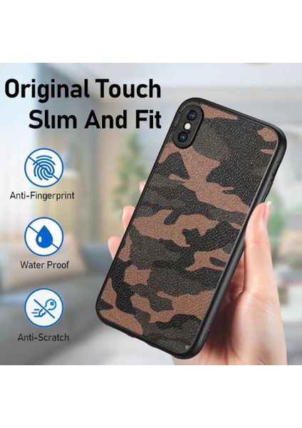 IPhone X/xs Hafif Camo Tasarım Anti Damla Kablosuz Şarj Için Kılıf (Yurt Dışından)