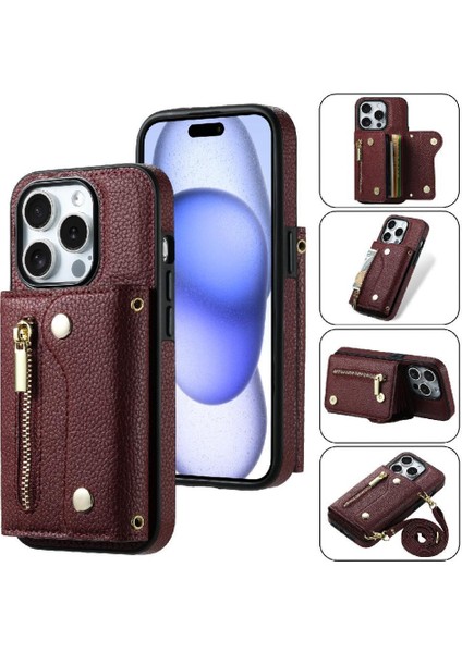 IPhone 11 Için Kılıf Pro Kart Yuvaları Mini Sırt Çantası Uzun Kayış Hafif (Yurt Dışından)