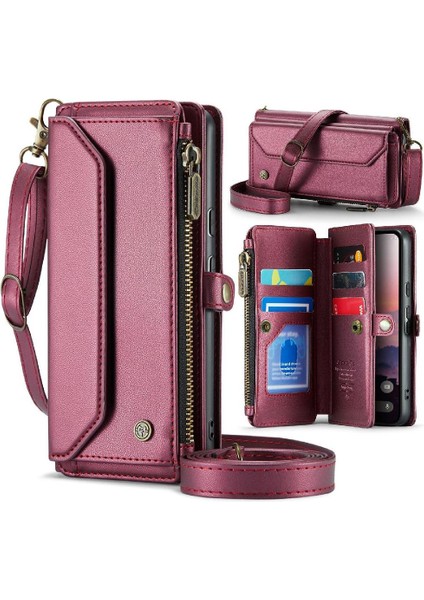 Google Piksel 9/9 Pro Için Crossbody Durumda Kart Tutucu Kılıf Cüzdan Cüzdan Için (Yurt Dışından)
