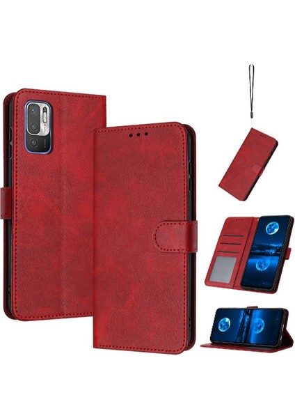 Xiaomi Redmi Not 10T 5g Için Flip Case Toka ile Kart Yuvası Pu Saf (Yurt Dışından)