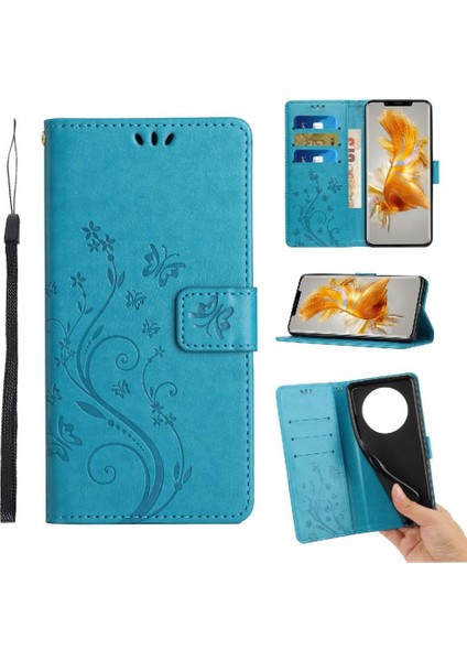 Huawei Mate 50 Pro Için Filp Durumda Manyetik Kapatma Kart Tutucu Bilek Kayışı (Yurt Dışından)