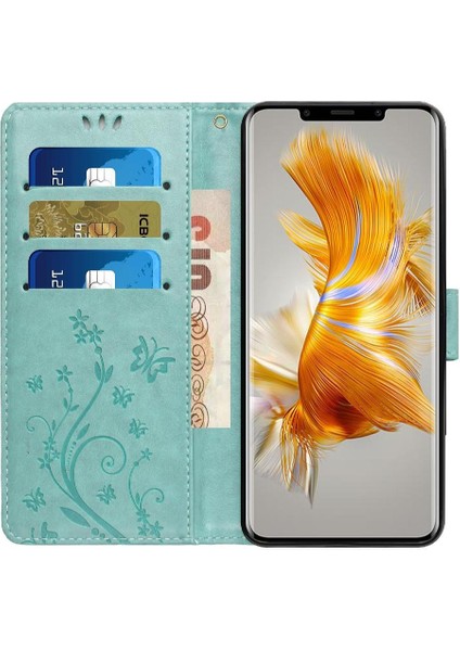 Huawei Mate 50 Pro Için Filp Durumda Manyetik Kapatma Kart Tutucu Bilek Kayışı (Yurt Dışından)