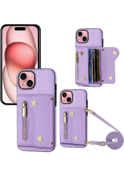 IPhone 15 Için Kılıf Hafif Kart Yuvaları Mini Sırt Çantası Büyük Kapasiteli (Yurt Dışından)