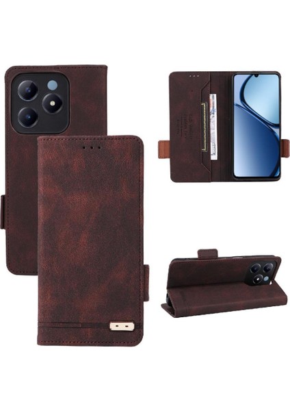 Realme C61 Manyetik Cüzdan Kart Tutucu Kapak Kickstand Için Flip Case (Yurt Dışından)