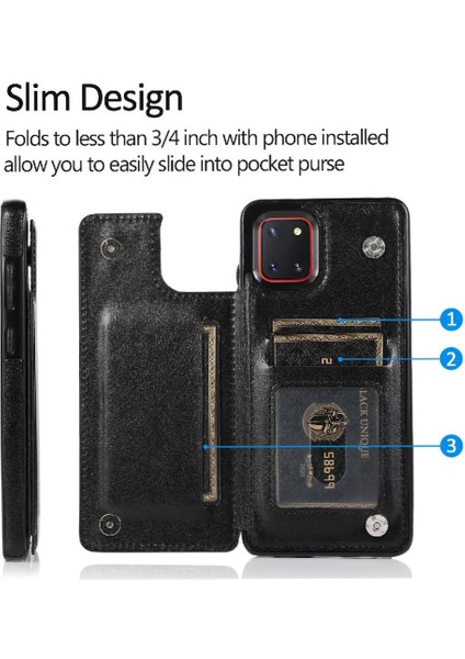 Samsung Galaxy Not 10 Lite Için Cüzdan Durumda Kickstand Kart Yuvaları Pu Çift (Yurt Dışından) indirimleri