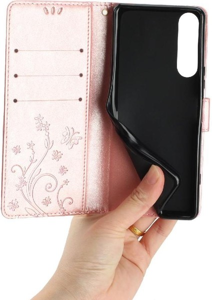 Sony Xperia 5 V Kickstand Kart Tutucu Için Filp Durumda Manyetik Kapatma Bilek (Yurt Dışından)