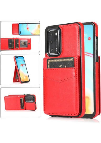 Huawei P40 Manyetik Toka Kickstand Vaka Cüzdan Kartı ile Uyumlu (Yurt Dışından)