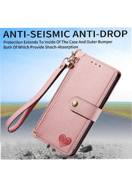 Realme C65 Aşk Fermuar Cüzdan Deri Kılıf Için Flip Case Darbeye (Yurt Dışından) modelleri
