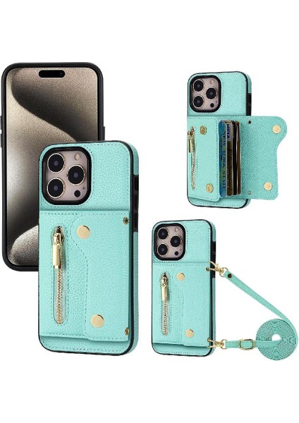 IPhone 15 Için Kılıf Pro Büyük Kapasiteli Uzun Kayış Hafif Kart Yuvaları (Yurt Dışından)
