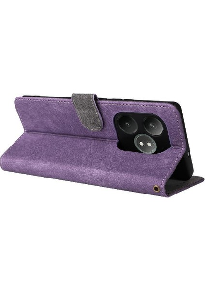 Realme Gt 6 Pu Deri Flip Folio Cüzdan Kart Yuvaları Kapak Kapatma Için Kılıf (Yurt Dışından)