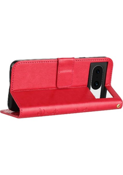 Google Piksel 8 Kickstand Bilek Kayışı Kart Tutucu Manyetik Pu Için Filp Durumda (Yurt Dışından) modelleri