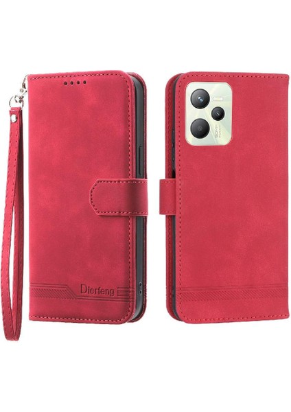Realme C35 Manyetik Kapatma Bileklik Kart Yuvaları Premium Için Flip Case (Yurt Dışından) modelleri
