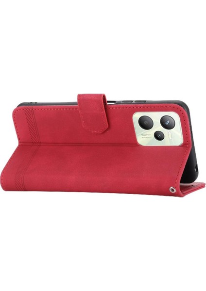 Realme C35 Manyetik Kapatma Bileklik Kart Yuvaları Premium Için Flip Case (Yurt Dışından) fırsatları