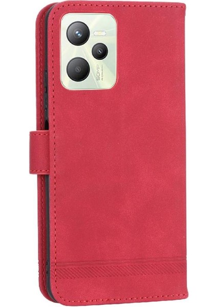 Realme C35 Manyetik Kapatma Bileklik Kart Yuvaları Premium Için Flip Case (Yurt Dışından) indirimleri