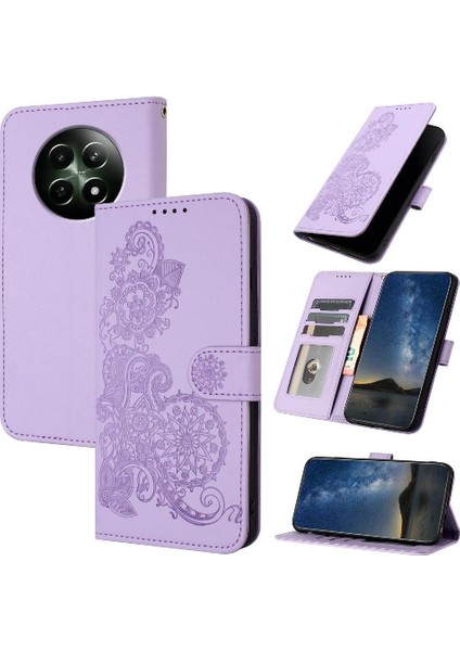 Realme 12 5g Kickstand Koruyucu Flip Folio Kitap Için Flip Case Kart ile (Yurt Dışından)