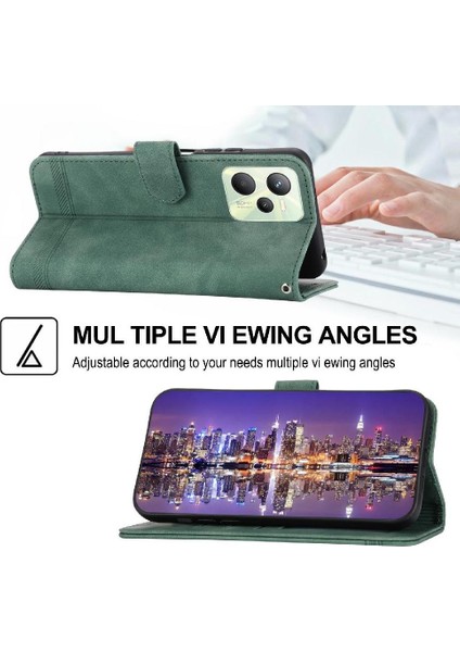 Realme C35 Manyetik Kapatma Bileklik Kart Yuvaları Premium Için Flip Case (Yurt Dışından) modelleri