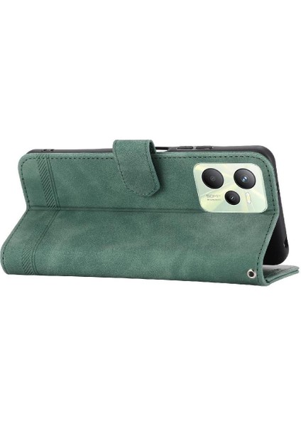 Realme C35 Manyetik Kapatma Bileklik Kart Yuvaları Premium Için Flip Case (Yurt Dışından) fırsatları