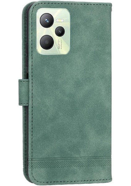 Realme C35 Manyetik Kapatma Bileklik Kart Yuvaları Premium Için Flip Case (Yurt Dışından) indirimleri